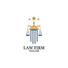 Law Firm logo and icon design template-vector