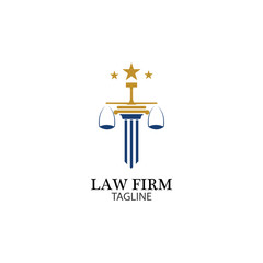 Law Firm logo and icon design template-vector
