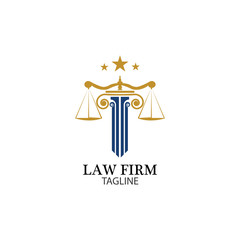 Law Firm logo and icon design template-vector