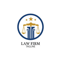 Law Firm logo and icon design template-vector