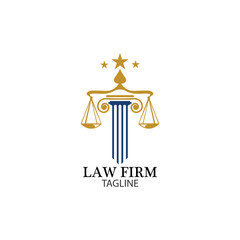 Law Firm logo and icon design template-vector