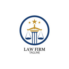 Law Firm logo and icon design template-vector