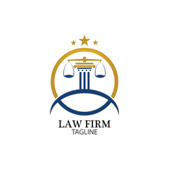 Law Firm logo and icon design template-vector