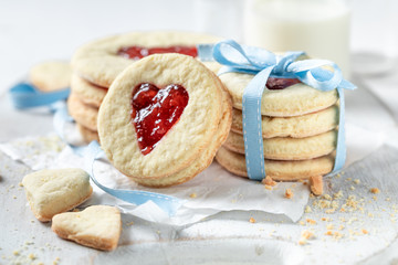 Gorgeous valentine cookies cut as a heart