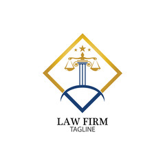 Law Firm logo and icon design template-vector