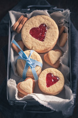 Milky biscuits for valentine cut as a heart