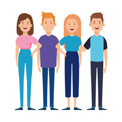 Obraz premium group of young people avatar characters