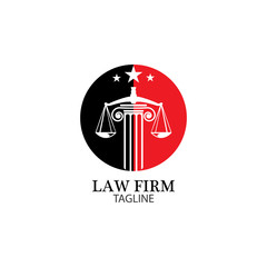 Law Firm logo and icon design template-vector