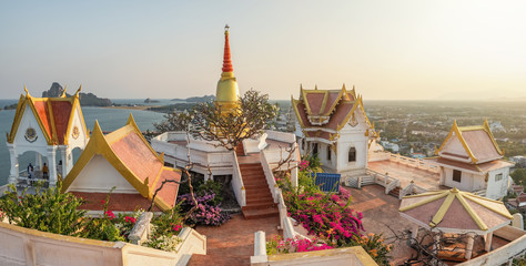 Fototapeta premium Wat Khao Chong Krachok buddhist temple in Prachuap Khiri Khan, Thailand