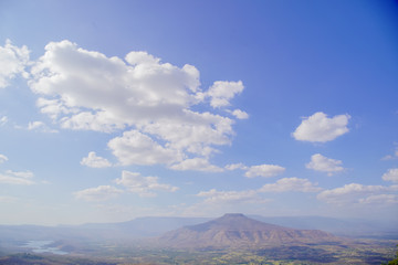 big mountain and green forest