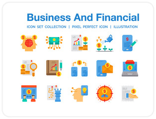 Fototapeta na wymiar Business And Financial Icons Set. UI Pixel Perfect Well-crafted Vector Thin Line Icons. The illustrations are a vector.