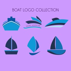 Boat logo collection set