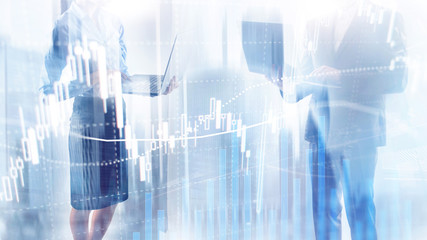 Forex trading, Financial market, Investment concept on business center background.
