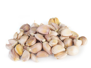 Fresh garlic isolated on white background.