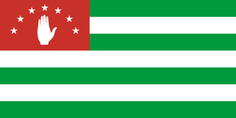 Abkhazia flag in proportions and colors vector