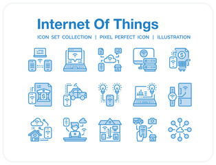 Internet Of Things Icons Set. UI Pixel Perfect Well-crafted Vector Thin Line Icons. The illustrations are a vector.