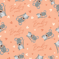 Big set of young animal seamless pattern : Vector Illustration