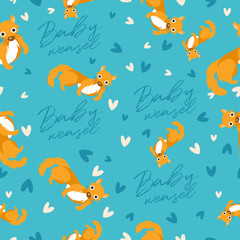 Big set of young animal seamless pattern : Vector Illustration