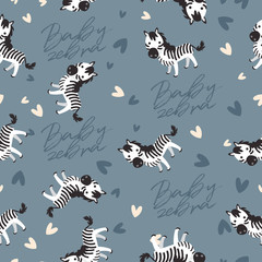 Big set of young animal seamless pattern : Vector Illustration
