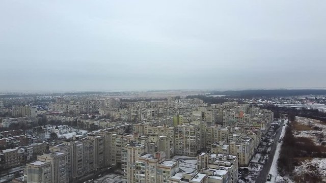 Top view of the city Chervonograd, Ukraine