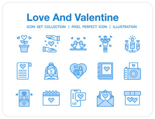 Love Icons Set. UI Pixel Perfect Well-crafted Vector Thin Line Icons. The illustrations are a vector.
