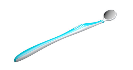 No trademarks. My own design of the dental mirror. 3D Illustration.