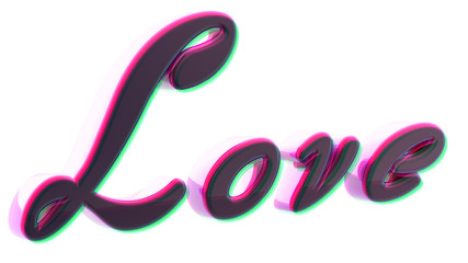 Obraz premium Love in white background. 3D Illustration.