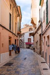 Fototapeta na wymiar Streets of Pollensa, Mallorca, Balearic islands, Spain
