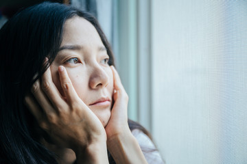panic attacks alone young woman sad fear stressful depressed emotion.crying begging help.stop...