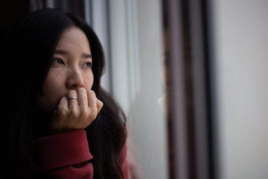 panic attacks alone young woman sad fear stressful depressed emotion.crying begging help.stop abusing domestic violence,person with health anxiety,people bad frustrated exhausted feeling down