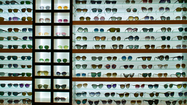 Types Of Sunglasses, Sun Glasses On Store Shelves, Optician