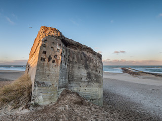 Bunker from WW2 on a Danish beach in Thyboroen, Denmark