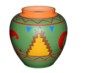 clay pot isolated on white background