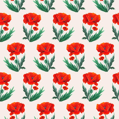 seamless pattern with poppies