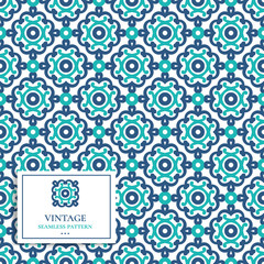 Green and blue vintage vector seamless pattern, wallpaper. Elegant classic texture. Luxury ornament. Great for fabric and textile, wallpaper, or any desired idea.