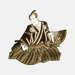 浮世絵　武士　その16　ゴールドバージョン