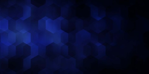 Dark BLUE vector template in hexagonal style.