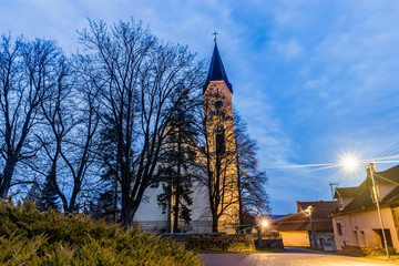 Church of the Assumption in Bavorov - little town near Vodnany. Czech Republic.