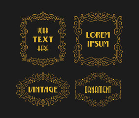 Vintage Beauty Retro Ornament Minimalism Casual Traditional Line Art Stylish Ornament Frame Classic Decorative Graphic Element