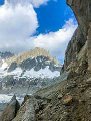 Mountains in the Mont Blanc massif in the French Alps