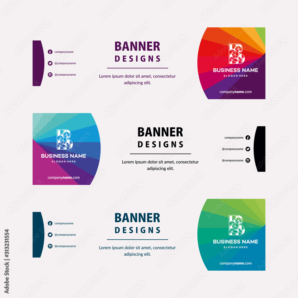 Sticker modern web banners template with diagonal elements for a photo. universal design for advertising bus
