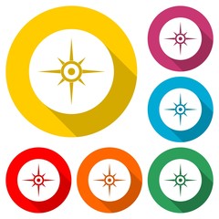 Compass icon with long shadow