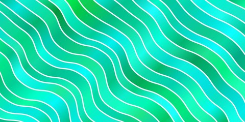 Light Green vector template with curved lines. Colorful abstract illustration with gradient curves. Best design for your posters, banners.