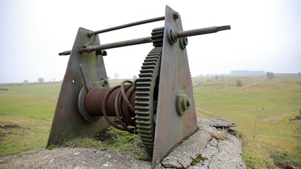 derelict abandoned lead mining equipment from the atmospheric magpie Mine in the Derbyshire Dales. The mine, in Sheldon, opened in around 1740 and is infamous for the Magpie Murders in 1833