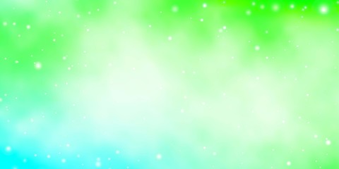 Light Green vector background with colorful stars. Shining colorful illustration with small and big stars. Design for your business promotion.