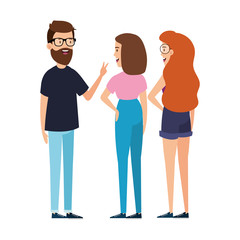 Obraz premium group of young people character vector illustration design