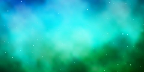 Fototapeta premium Light Blue, Green vector background with colorful stars. Colorful illustration in abstract style with gradient stars. Design for your business promotion.