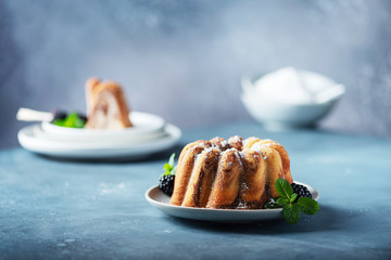 Homemade marble cake