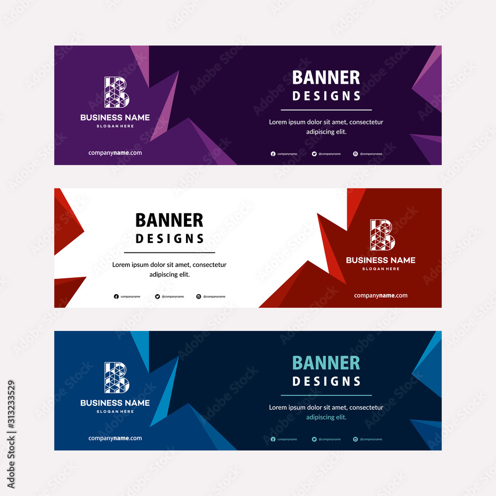 Wall mural flat designs web banners template with diagonal elements for a photo. universal design for advertisi