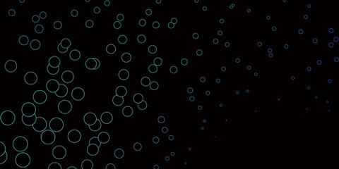 Dark Blue, Green vector template with circles. Colorful illustration with gradient dots in nature style. Pattern for business ads.